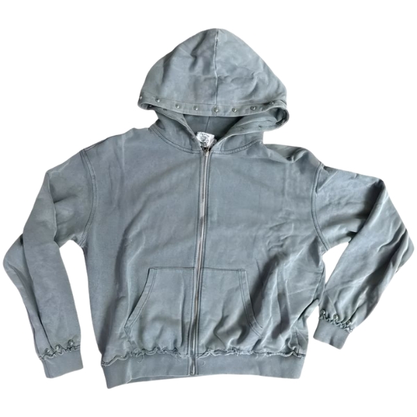 Saint Vanity Grey Cotton Zip Hoodie Classic Fit Saint Vanity Grey Cotton Zip Hoodie Classic Fit