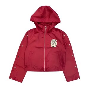 Saint Vanity Maroon Nylon Hooded Track Jacket
