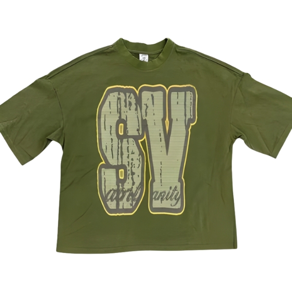 Saint Vanity SV Olive Green Graphic Tee Saint Vanity SV Olive Green Graphic Tee