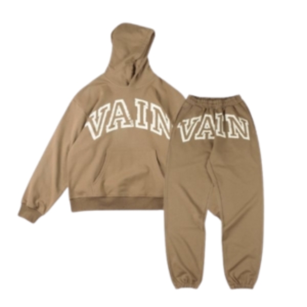 Saint Vanity VAIN Hoodie Jogger Set Beige Saint Vanity VAIN Hoodie Jogger Set Beige