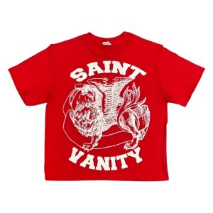 Saint Vanity White Logo Red Graphic Tee
