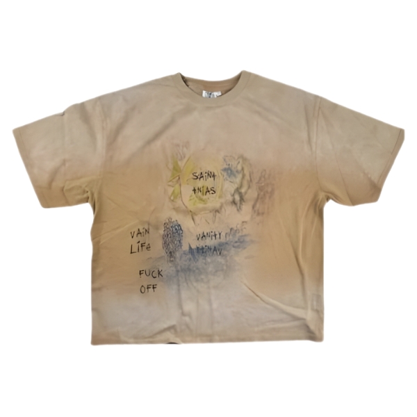 Beige Saint Vanity Graphic Fuck Off Tee Beige Saint Vanity Graphic Fuck Off Tee