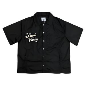 Saint Vanity Black Button-Up Nylon Shirt Tee