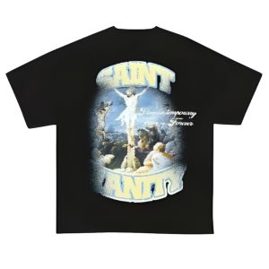 Saint Vanity Blurry Cross Black Graphic Tee