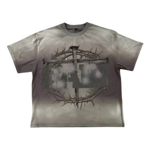Saint Vanity Cross Grey Graphic Tee
